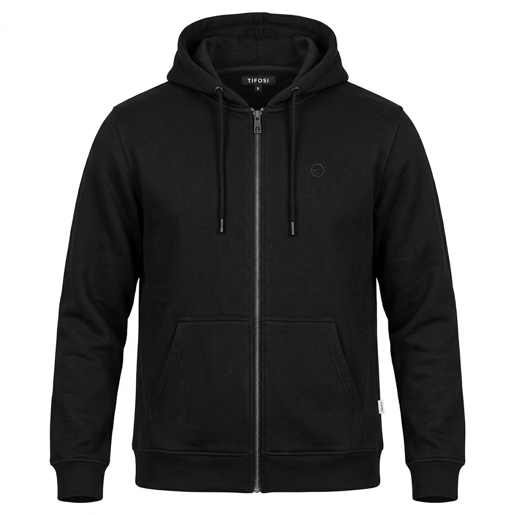 Felpa TIFFOSI con Cappuccio Full Zip - Nero