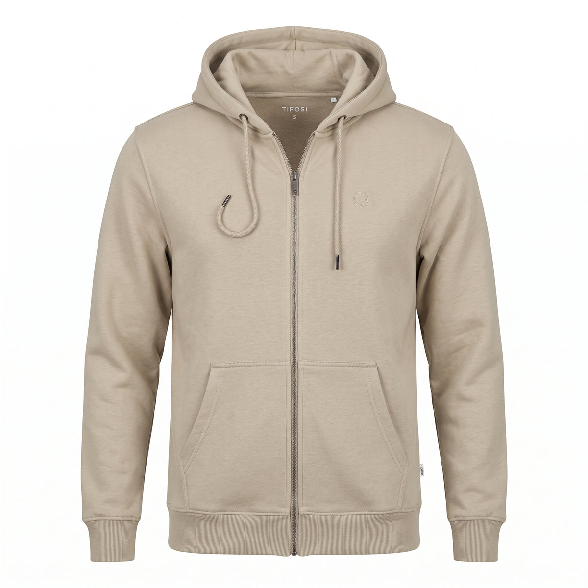 Felpa TIFFOSI con Cappuccio Full Zip - Beige