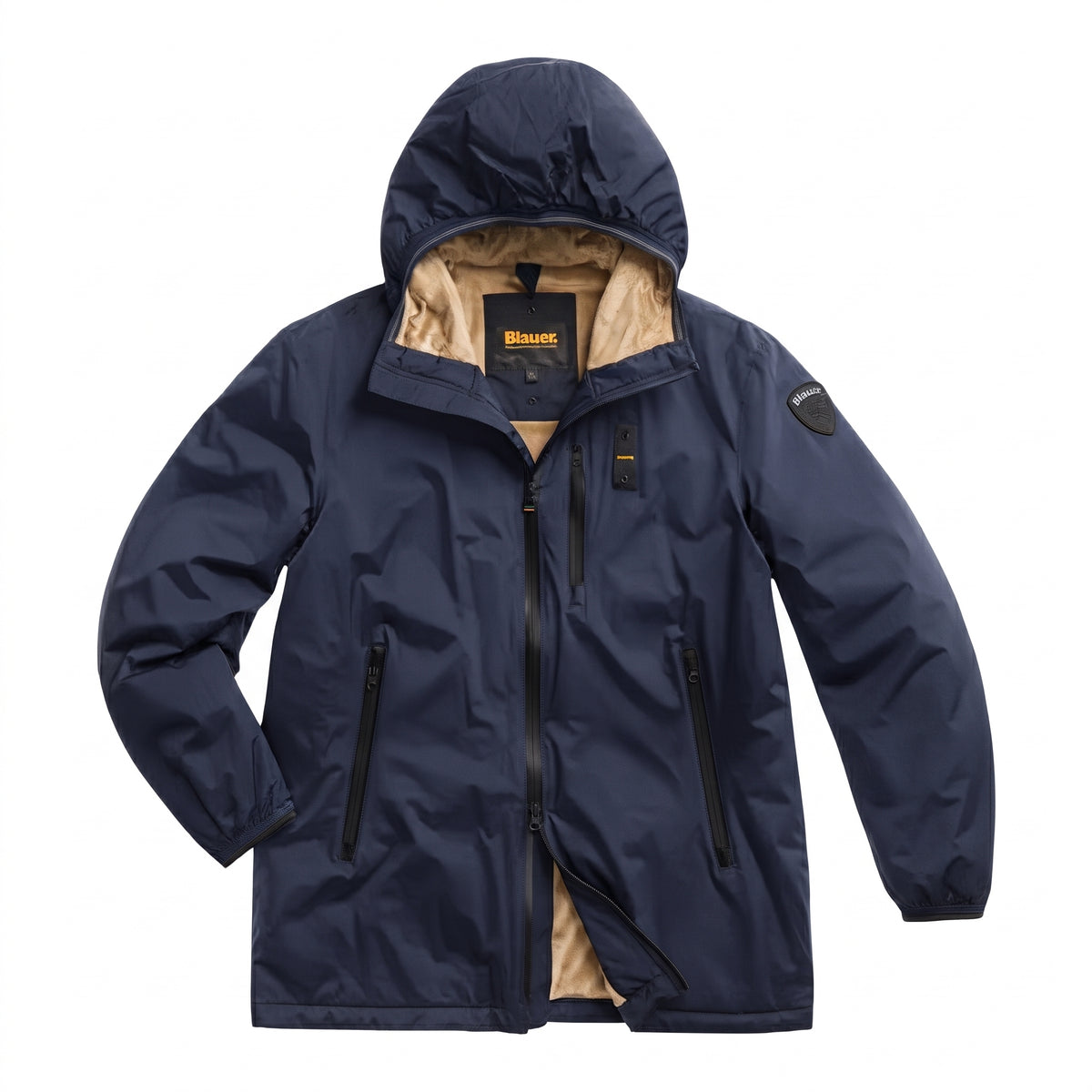 Giubbino BLAUER nastrato con peliccia ECO - Jarvis