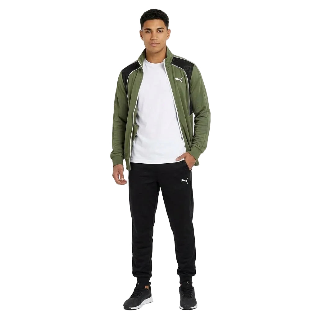 Tuta Sportiva Uomo Puma Poly Tracksuit Colorblock - verde