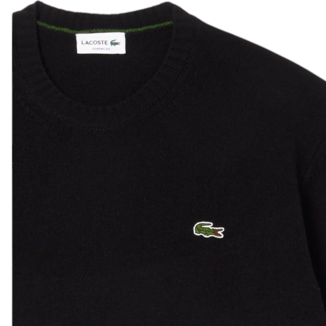 Maglione Lacoste a girocollo in lana cardata