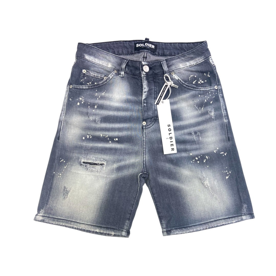 Bermuda SOLDIER jeans nero