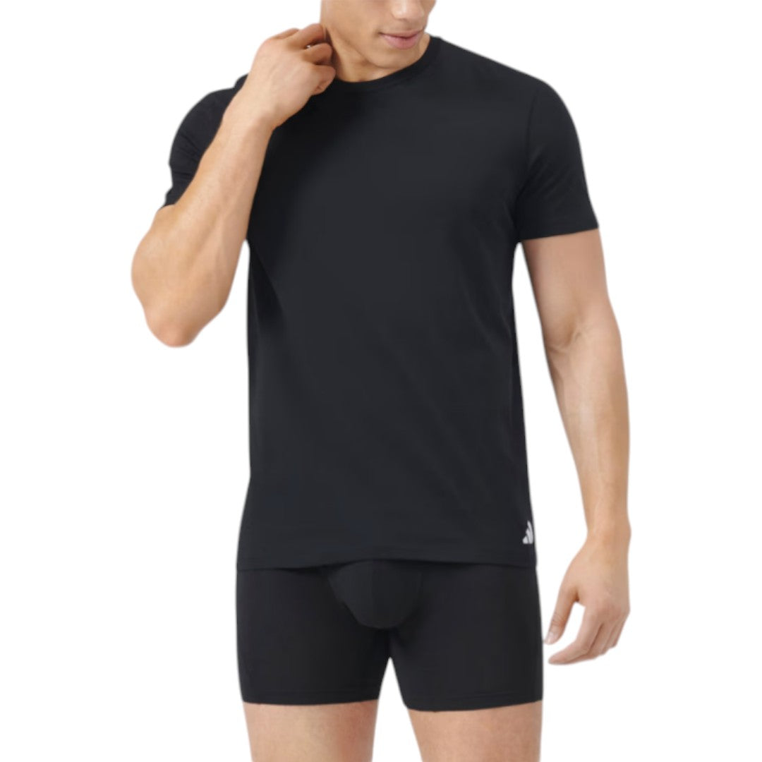 T-shirt Adidas girocollo in cotone Active Flex - Intimo nero
