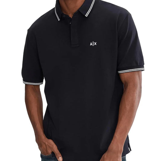 Polo Armani Exchange in Piquet Stretch con profili a contrasto