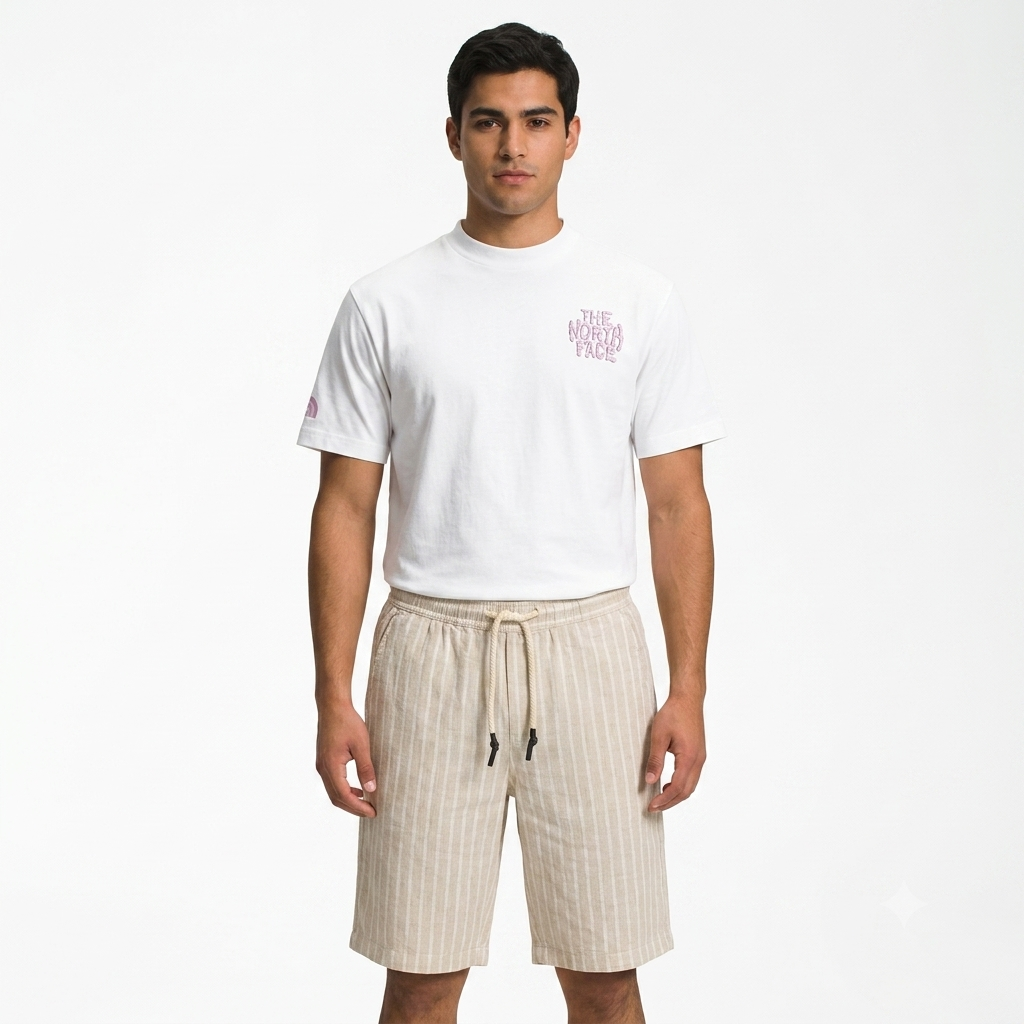Bermuda Uomo Buger in Lino-Style Striped