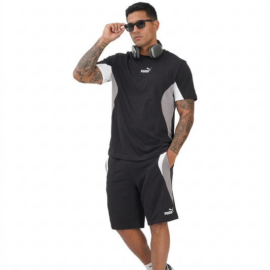 T-shirt Puma - Essentials Block nera da uomo