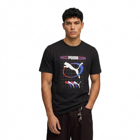 T-Shirt Puma Graphic "Retro-Tech" – Black