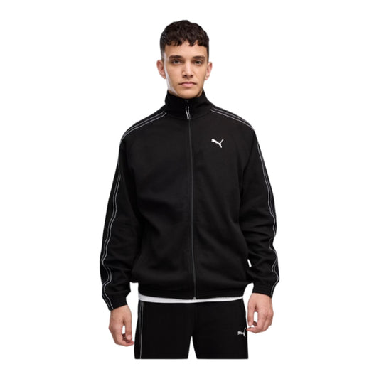 Felpa sportiva con zip PUMA Class dal taglio morbido - black