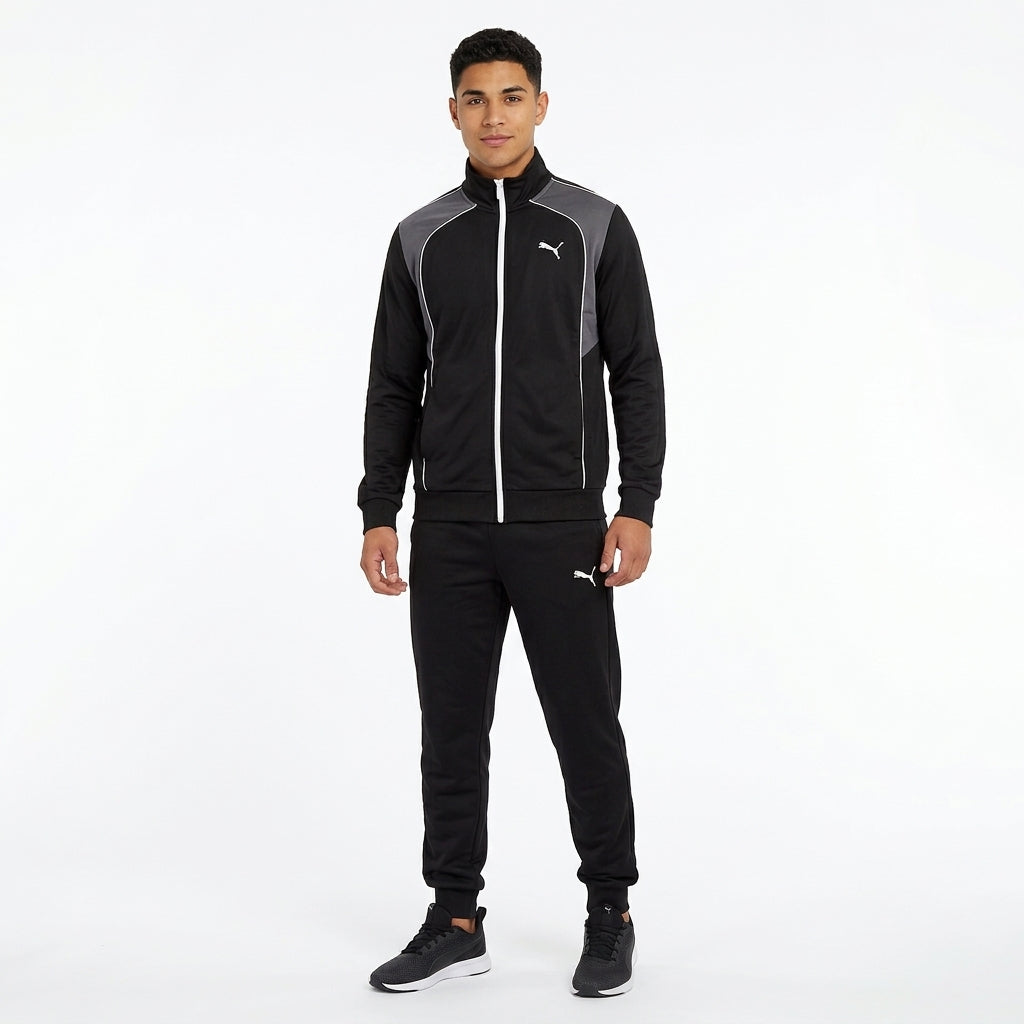 Tuta Sportiva Uomo Puma Poly Tracksuit Colorblock - nero