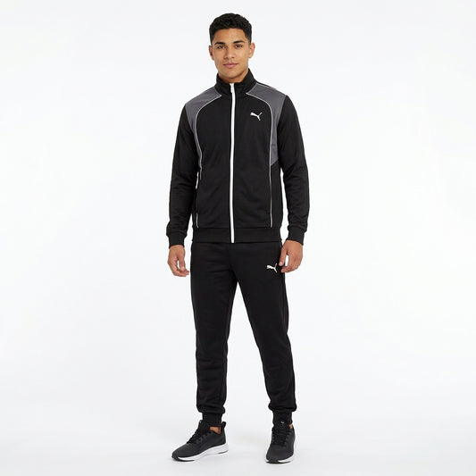 Tuta Sportiva Uomo Puma Poly Tracksuit Colorblock - nero