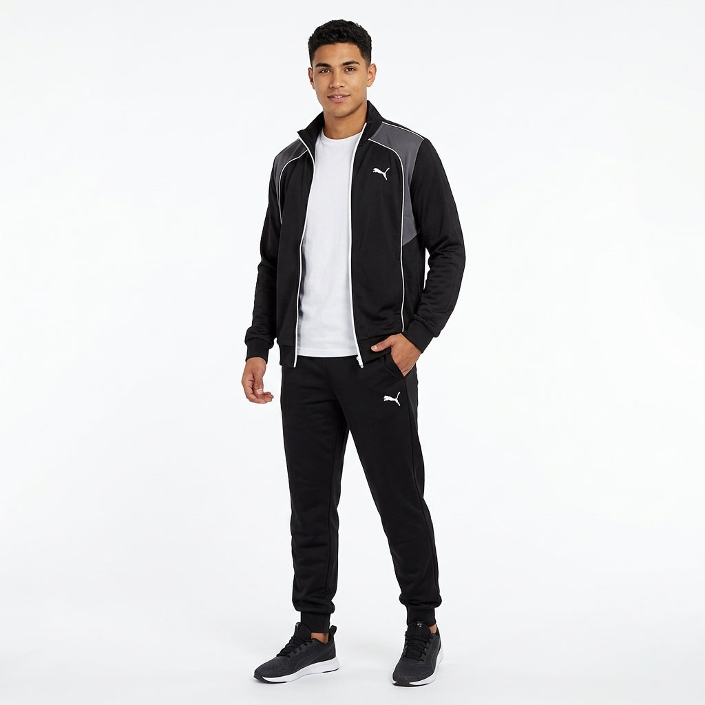 Tuta Sportiva Uomo Puma Poly Tracksuit Colorblock - nero
