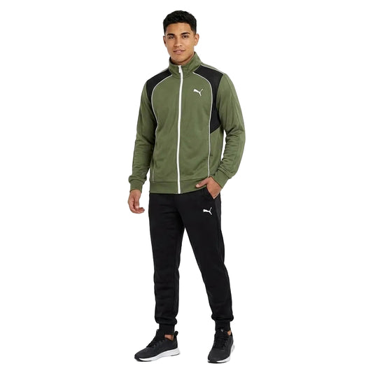 Tuta Sportiva Uomo Puma Poly Tracksuit Colorblock - verde