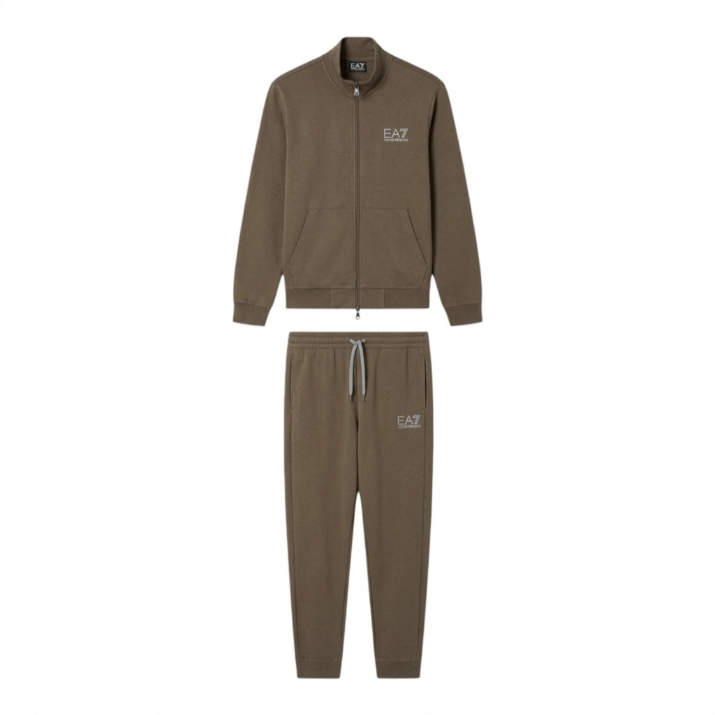 Tuta EA7 con zip Visibility in puro cotone