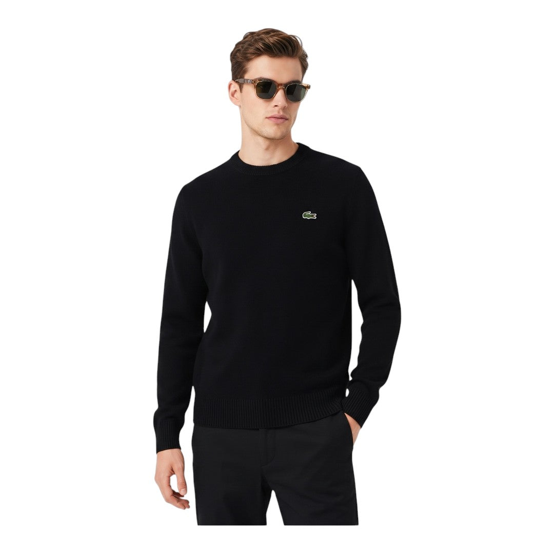 Maglione Lacoste a girocollo in lana cardata