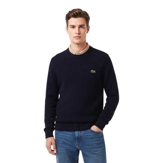Maglione Lacoste a girocollo in lana cardata