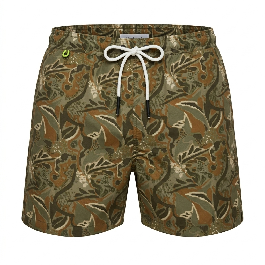 Costume da Bagno Hamaki-Ho – Boxer Mare con Stampa Foliage Abstract