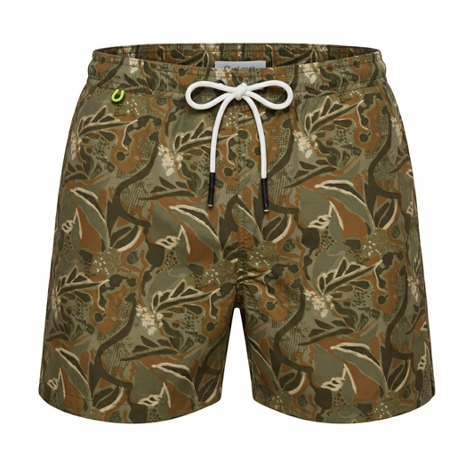 Costume da Bagno Hamaki-Ho – Boxer Mare con Stampa Foliage Abstract