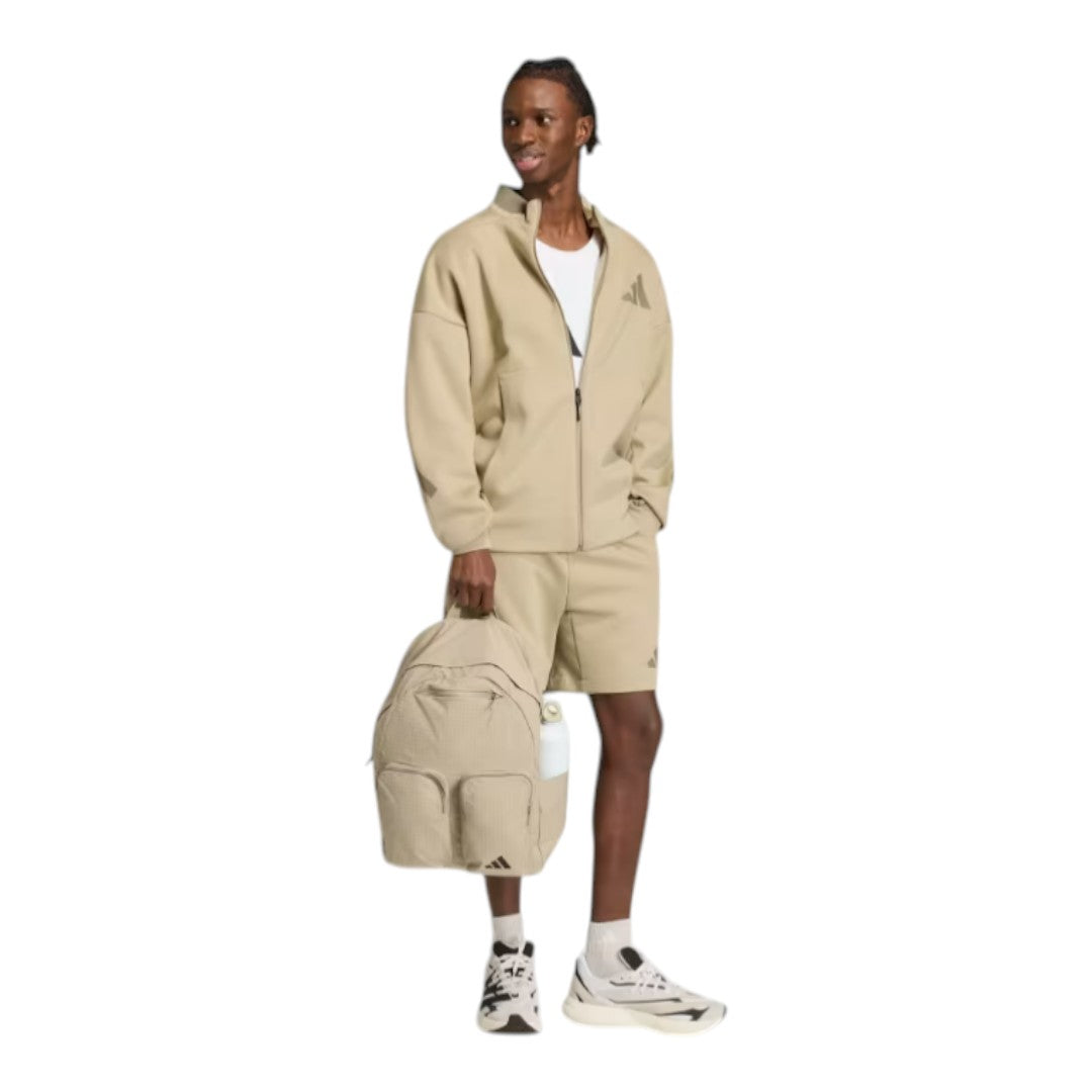 Short Adidas - Z.N.E. - beige - In felpa e logo in gomma