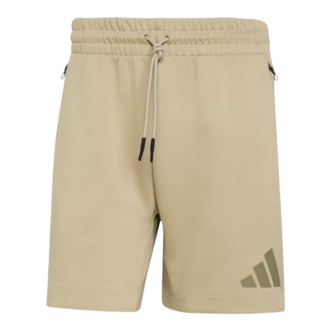 Short Adidas - Z.N.E. - beige - In felpa e logo in gomma