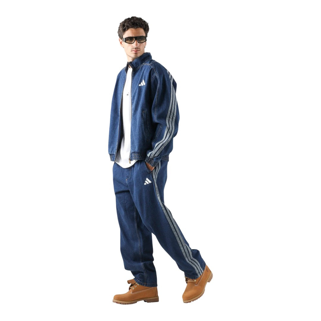 Giubbotto Adidas jeans - 3 strips Performance - blu