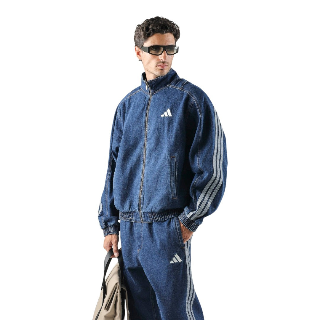 Giubbotto Adidas jeans - 3 strips Performance - blu
