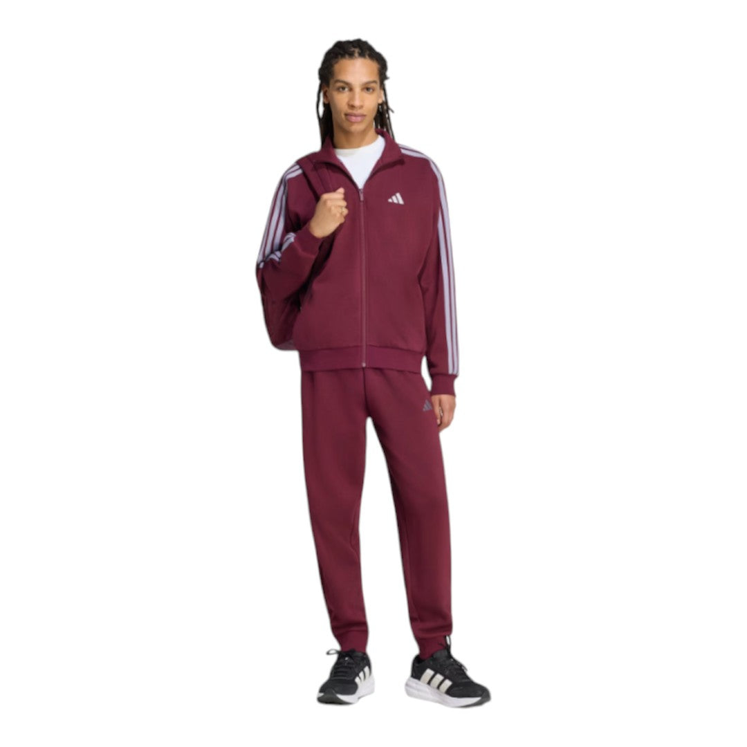Tuta Adidas felpata 3 Stripes - bordò