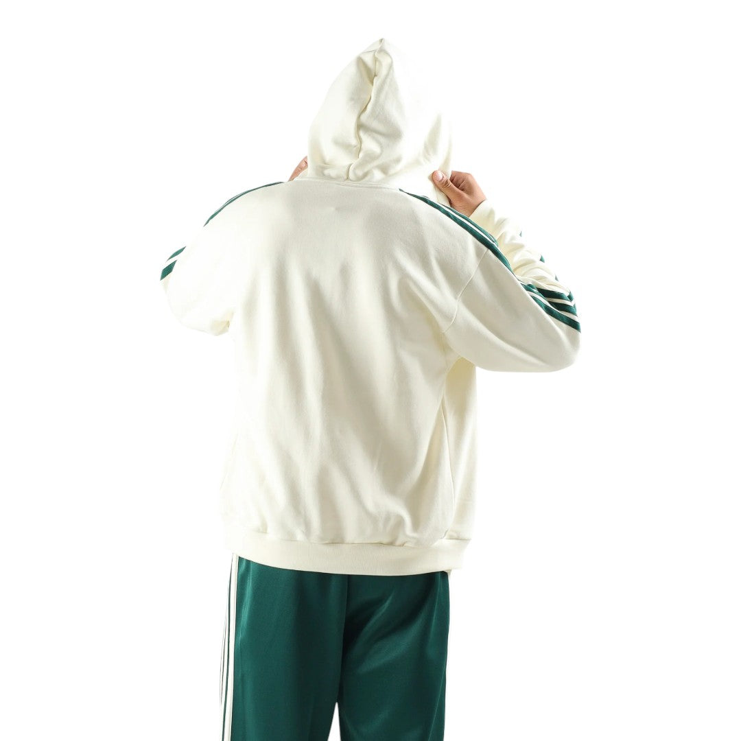 Felpa Adidas full zip con cappuccio felpata - cream