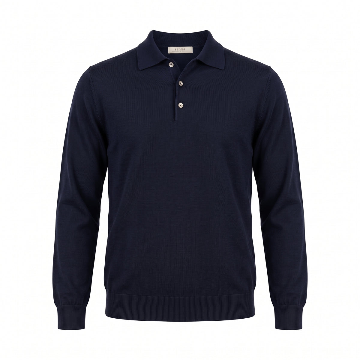 Polo in Maglia a Maniche Lunghe SEINSE Extrafine Merino