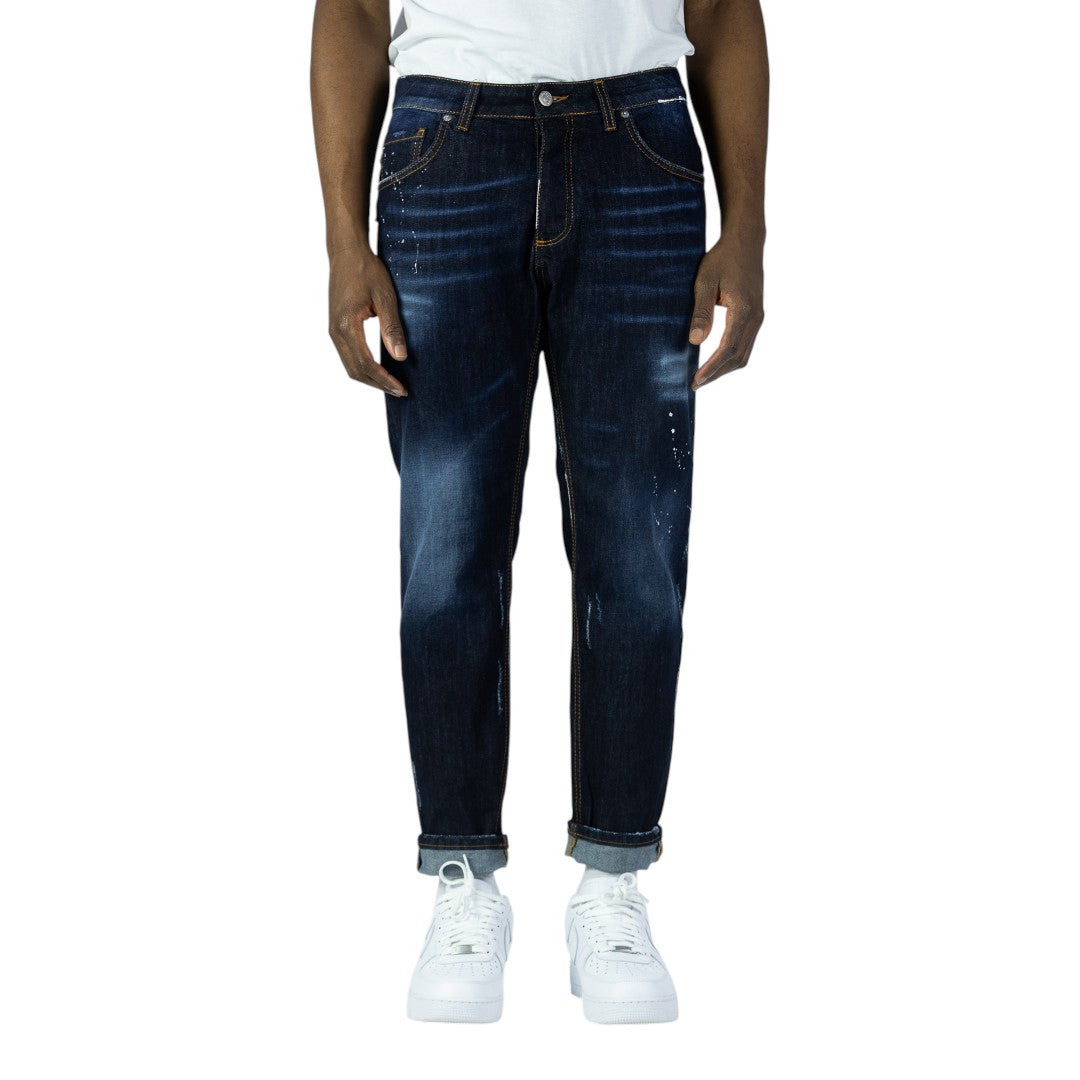 Jeans SOLDIER New Woll 775B – Denim Dark Wash con Dettagli Paint Splatter