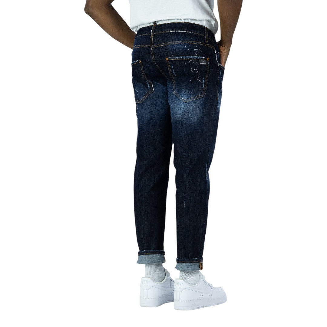 Jeans SOLDIER New Woll 775B – Denim Dark Wash con Dettagli Paint Splatter