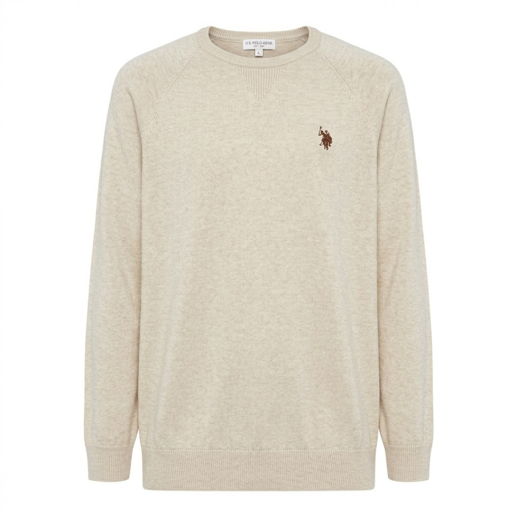 Maglia U.S. Polo Assn. - girocollo da uomo in cotone Premium Quality