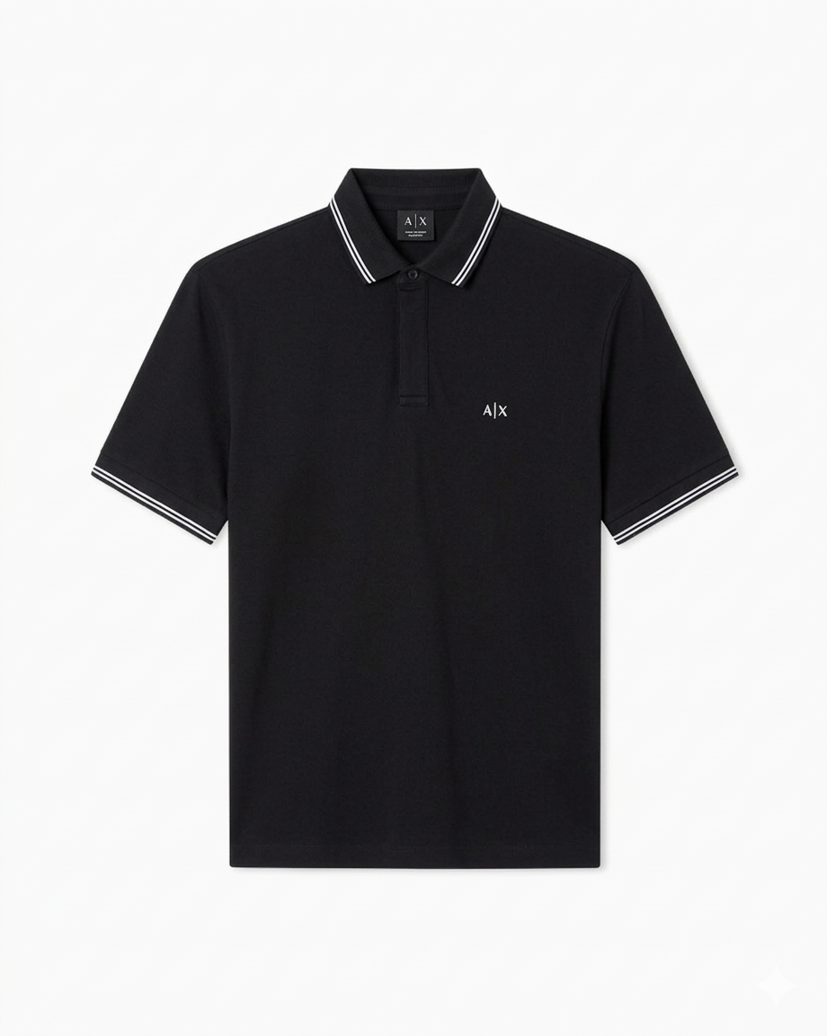 Polo Armani Exchange in Piquet Stretch con profili a contrasto