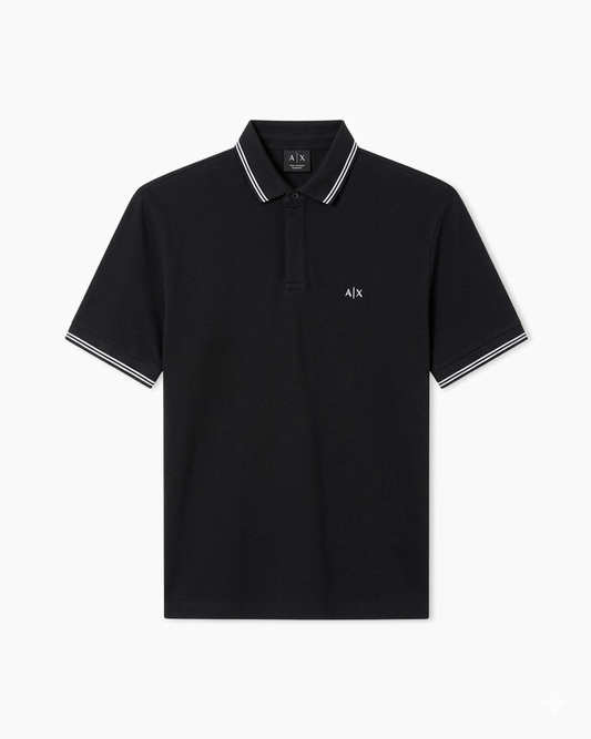 Polo Armani Exchange in Piquet Stretch con profili a contrasto