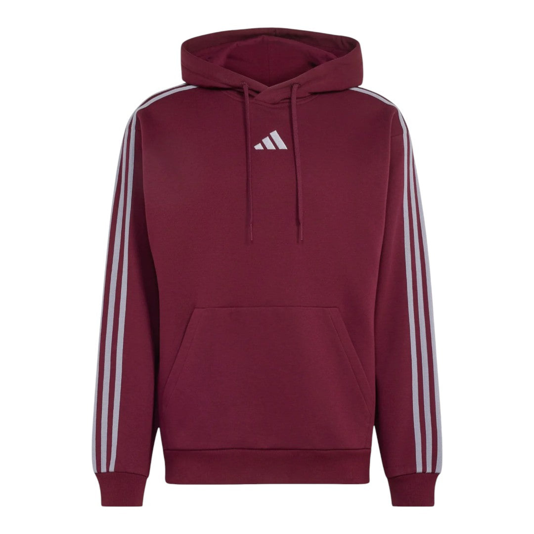 Felpa Adidas con cappuccio felpata - 3 stripes - bordò